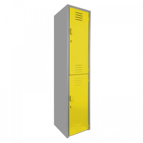 Locker metálico dual grande - 2 puertas amarillo